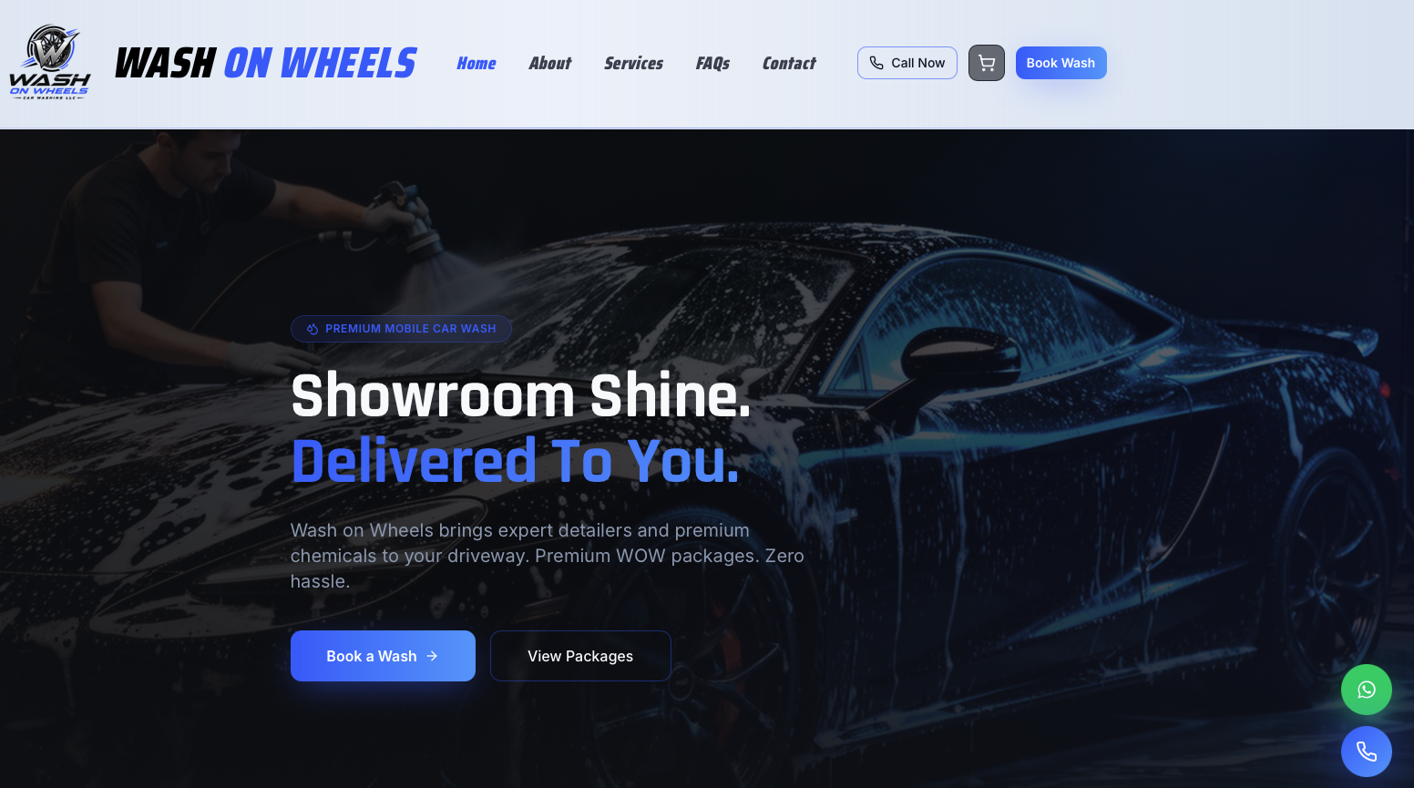 On-Demand Car Wash live website screenshot