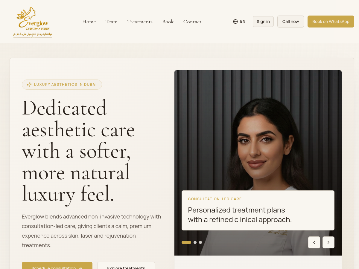 Client website screenshot